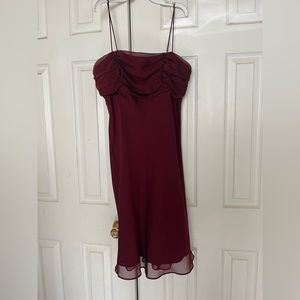 Dark red spaghetti strap dress